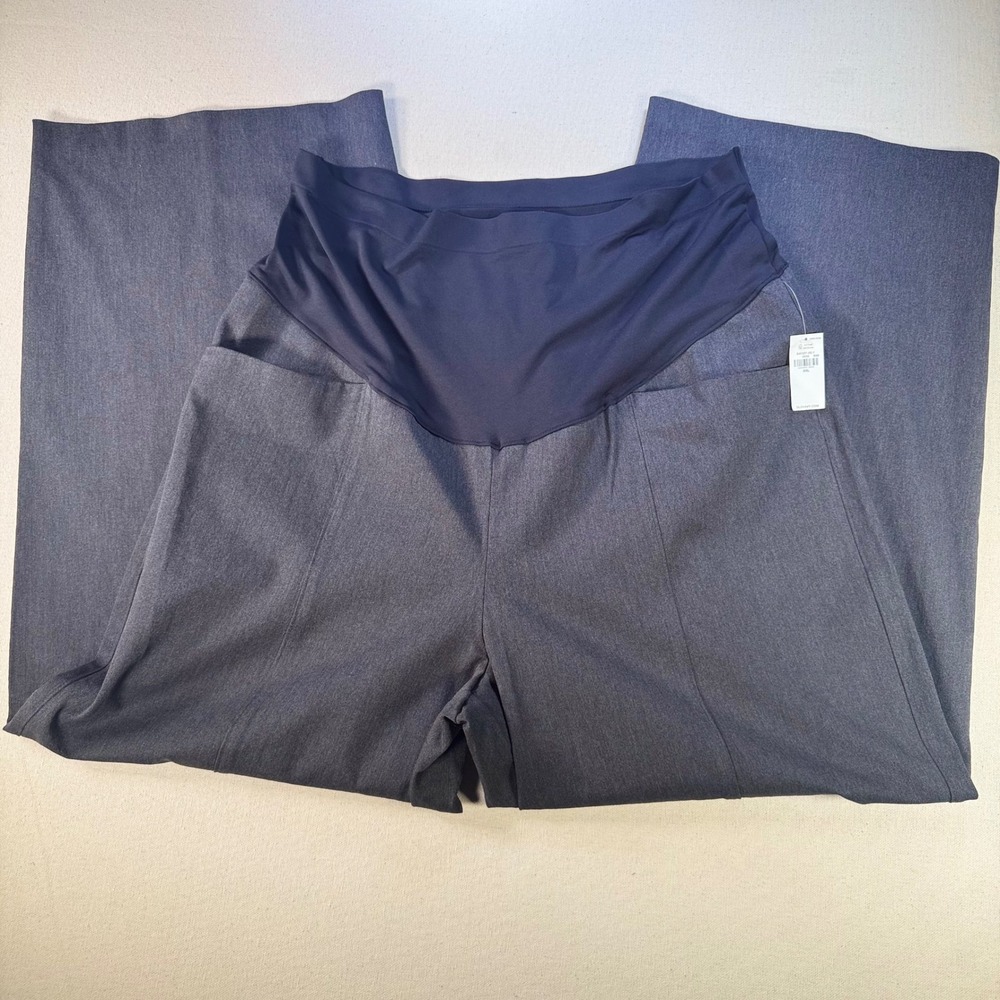 Old Navy Maternity Full Panel Pixie Wide Leg Pants Dark Heather Gray XXL NEW